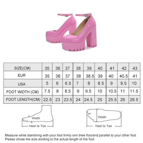 Antovo 2023 Spring Super High Heels Ladies Sandals Ballroom Banquet Shoes Chunky Heel 14CM Women Pumps Mary Jane Nightclub Party