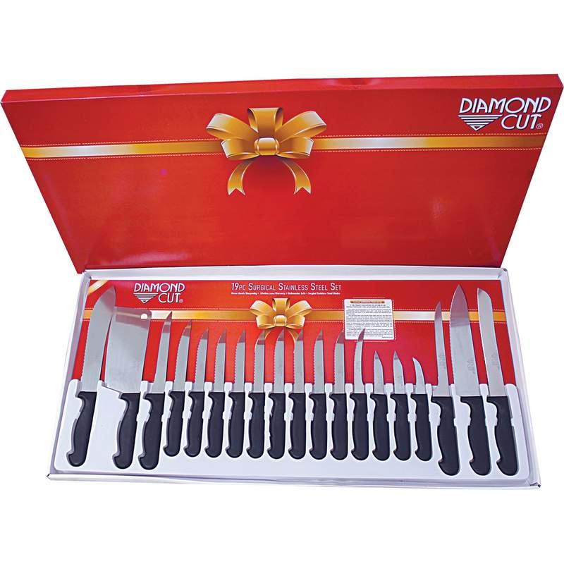 Diamond Cut¬Æ 19pc Cutlery Set in White/Red Bow Box