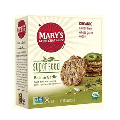 Mary's Gone Crackers Super Seed Basil & Garlic  (6x5.5 Oz)