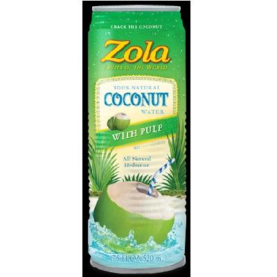 Zola Brazilian Fruits Nat Coconut Water W/pulp (12x17.5oz )