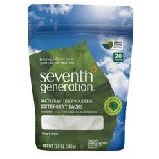 Seventh Generation Natural Dishwasher Detergent Pacs, Free & Clear (12x20 Ct)