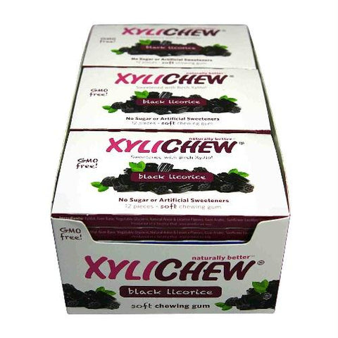 Xylichew Black Licorice, Display (24x12 Pc)