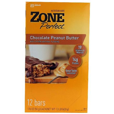 Zone Choc Peanut Butter Nutrition Bar (12x1.76 Oz)