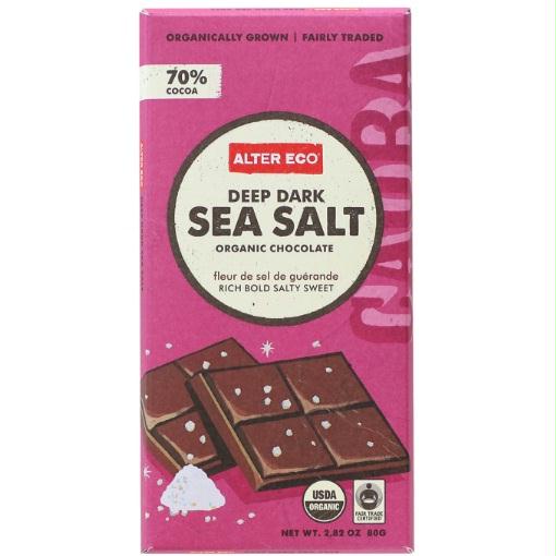 Alter Eco Deep Dark Sea Salt Organic Chocolate (12x2.82 Oz)