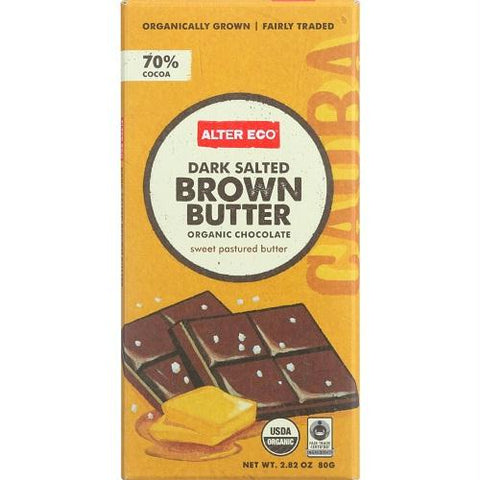 Alter Eco Dark Salted Brown Butter Organic Chocolate (12x2.82 Oz)