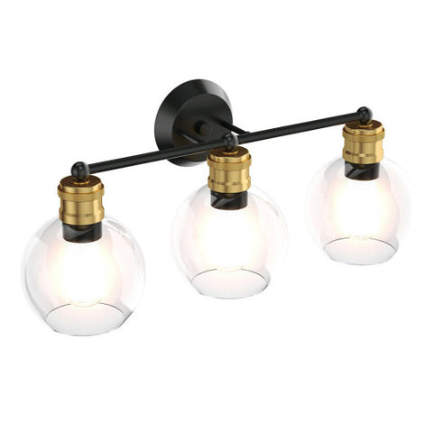 Modern 3-light Bubbled Glass Vanity Light