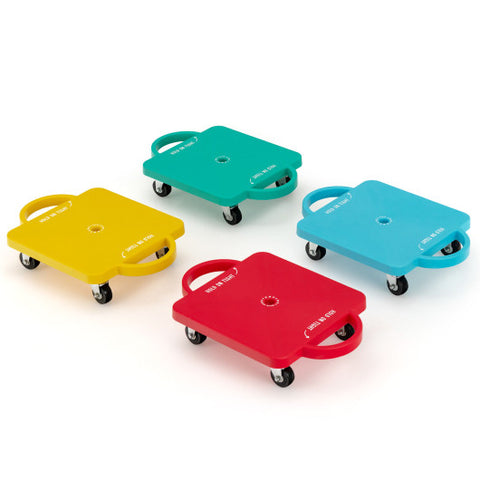 4 Pieces Kids Sitting Scooter Set with Handles and Non-marring Universal Casters-Multicolor