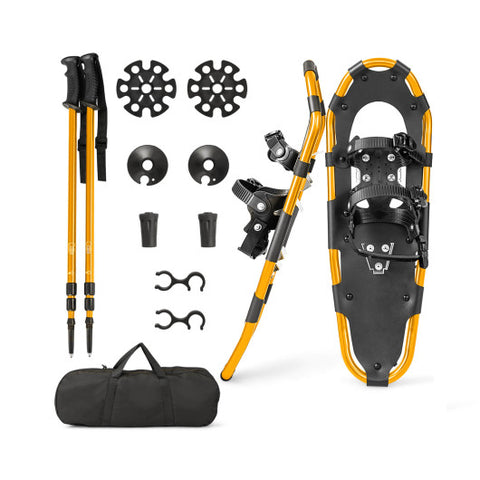 4-in-1 Lightweight Terrain Snowshoes with Flexible Pivot System-25 inches