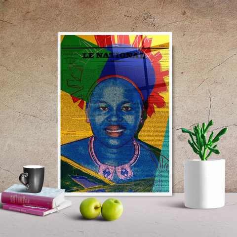 Queen Ntombi Twala Newspaper Glass Wall Art