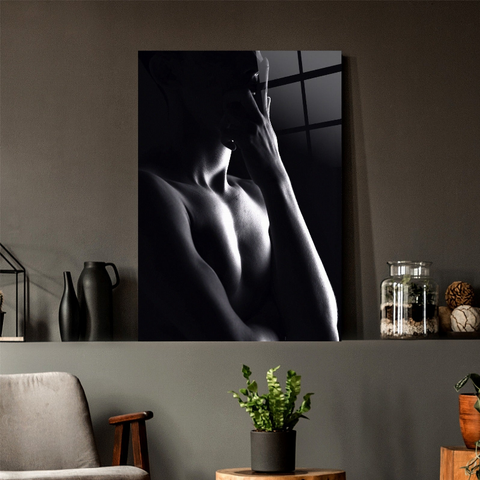 Erotica Upper Chest Glass Wall Art