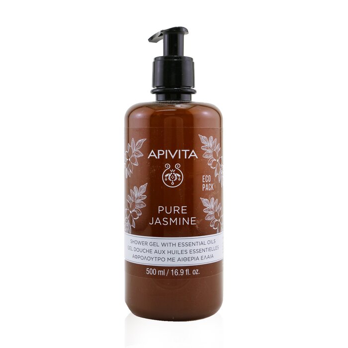 Pure Jasmine Shower Gel With Essential Oils - Ecopack - 500ml/16.9oz