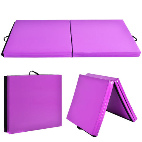 6 x 2 Feet Gymnastic Mat with Carrying Handles for Yoga-Purple