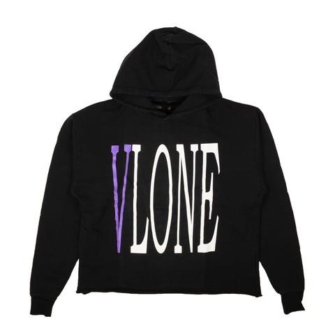 Black And Purple Staple Logo Hoodie