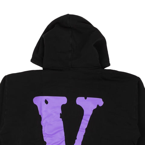 Black And Purple Staple Logo Hoodie