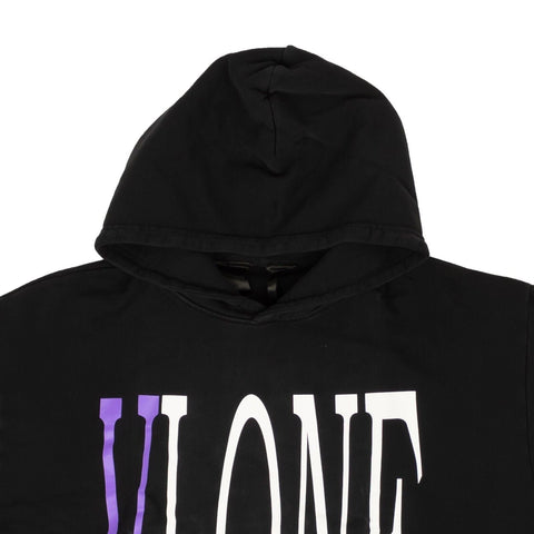 Black And Purple Staple Logo Hoodie