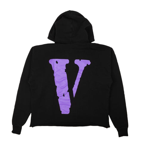 Black And Purple Staple Logo Hoodie