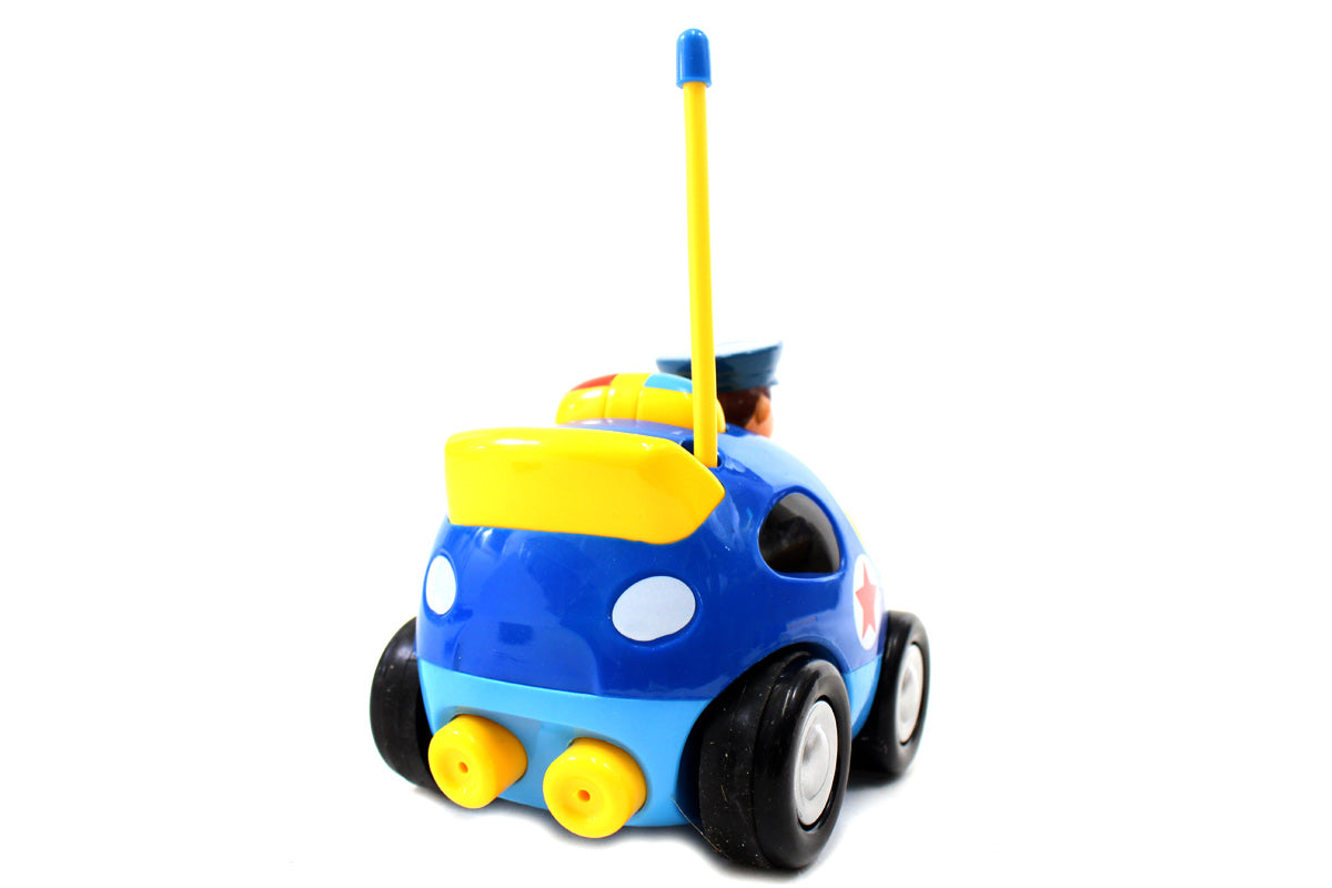 Cartoon Police Car Radio Control Toy for Toddlers (Blue)