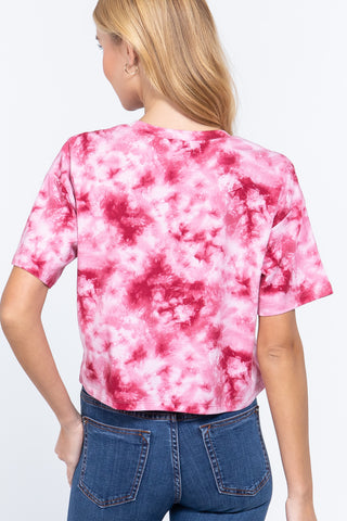 Tie-dye Cotton Jersey Crop Top