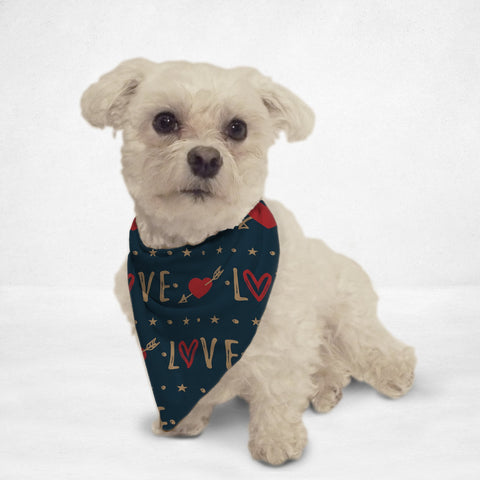 Navy Blue Love Cat & Dog Bandana