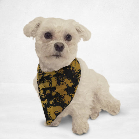 Black Gold Distressed Cat & Dog Bandana