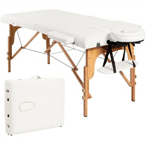 Portable Adjustable Facial Spa Bed  with Carry Case-White