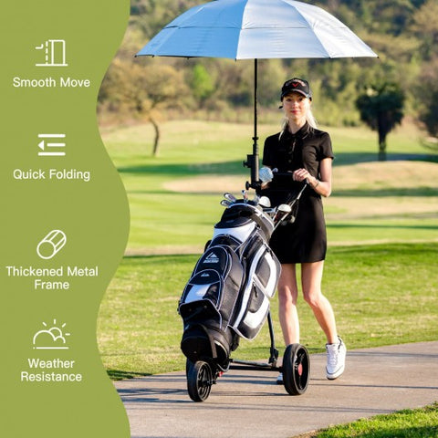 Durable Foldable Steel Golf Cart with Mesh Bag