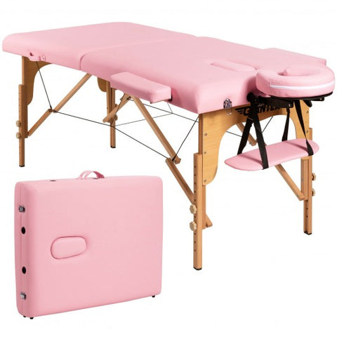 Portable Adjustable Facial Spa Bed  with Carry Case-Pink