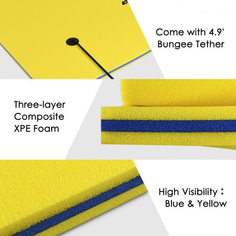 3 Layer Floating Water Pad Foam Mat-Yellow