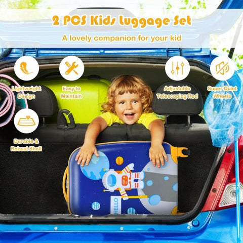 2 Pieces Kids Luggage Set with Backpack and Suitcase for Travel