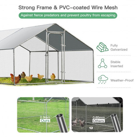 Large Walk in Shade Cage Chicken Coop with Roof Cover-13'