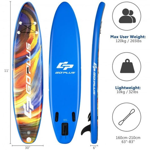 Inflatable Stand Up Paddle Board with Backpack Aluminum Paddle Pump-L