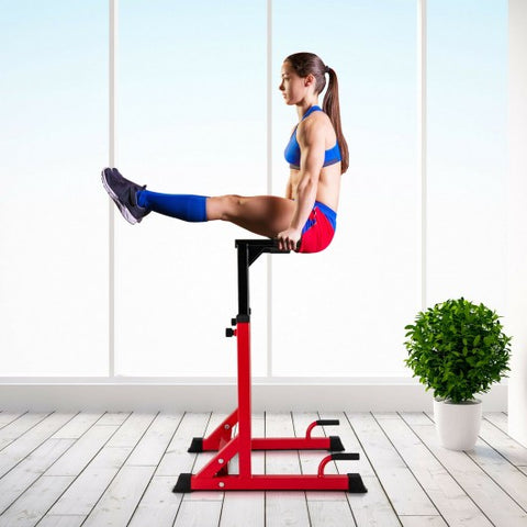 Adjustable Multi-function Dip-up Station for Power Training-Red