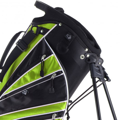 Golf Stand Cart Bag with 6-Way Divider Carry Pockets-Green