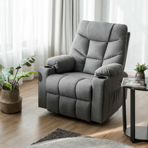 Electric Power Lift Recliner Massage Sofa-Light Gray