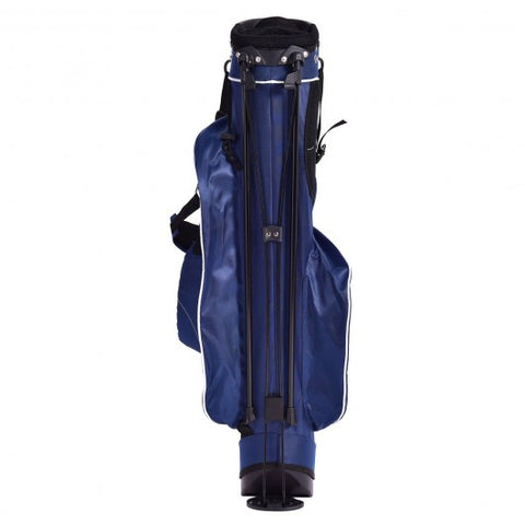 Golf Stand Cart Bag w/ 4 Way Divider Carry Organizer Pockets-Blue