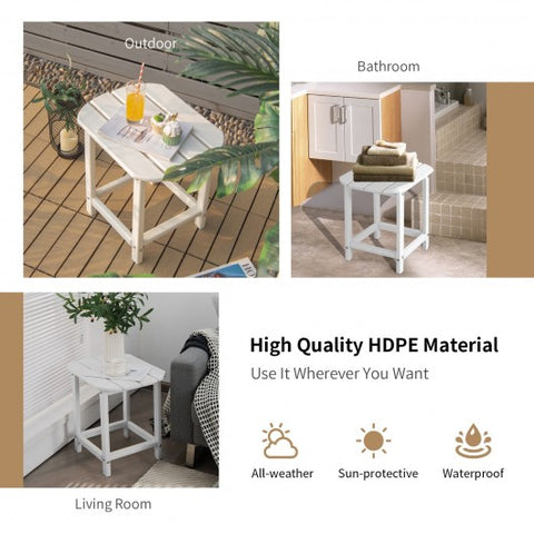 18 Feet Rear Resistant Side Table for Garden Yard and Patio -White