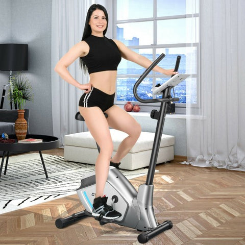 Magnetic Exercise Bike Upright Cycling Bike with LCD Monitor and Pulse Sensor