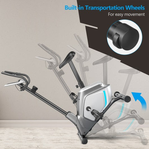 Magnetic Exercise Bike Upright Cycling Bike with LCD Monitor and Pulse Sensor