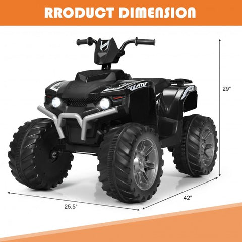 12V Kids 4-Wheeler ATV Quad Ride On Car -Black