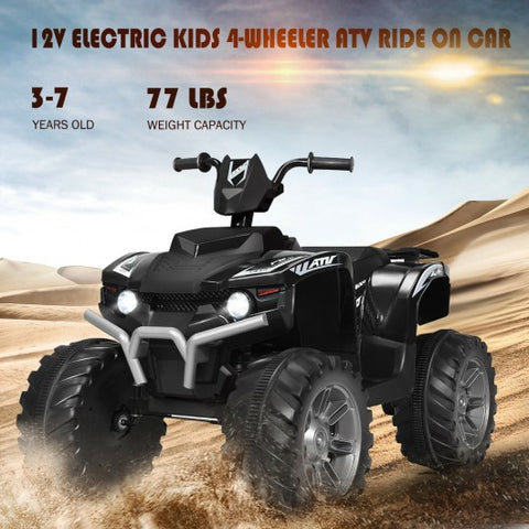 12V Kids 4-Wheeler ATV Quad Ride On Car -Black