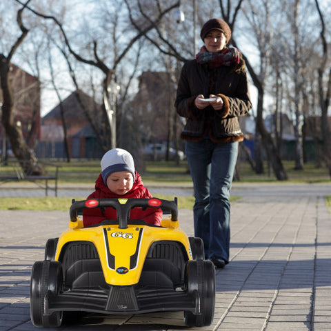 12V Kids Ride on Electric Formula Racing Car with Remote Control-Yellow