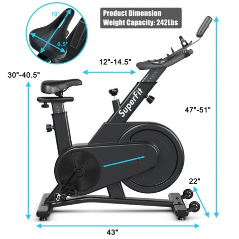 Magnetic Exercise Gym Bike Indoor Cycling Bike with Adjustable Seat Handle