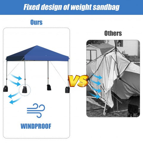 8’x8' Outdoor Pop up Canopy Tent  w/Roller Bag-Blue