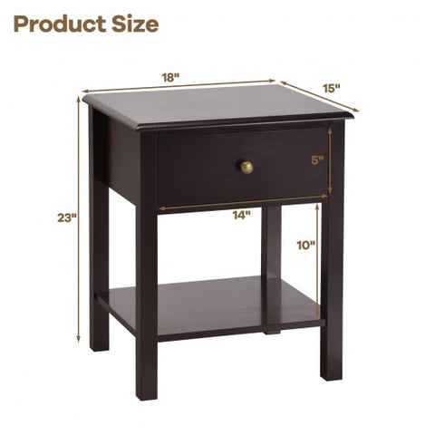 Brown Nightstand End Table