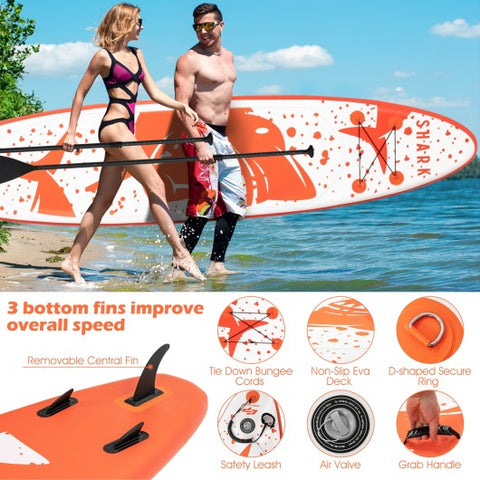 Inflatable Stand Up Paddle Board with Backpack Aluminum Paddle Pump-L