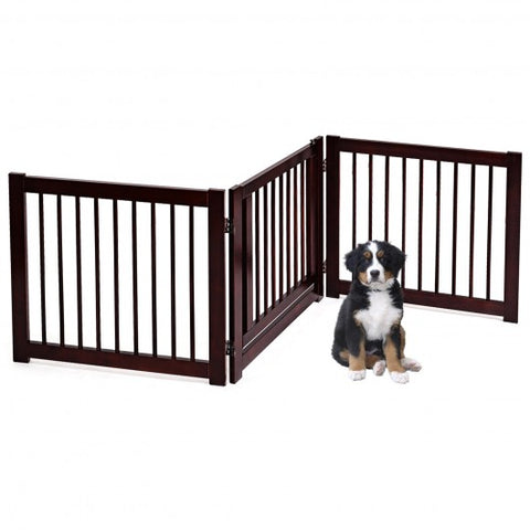 24 Inch Configurable Folding 3 Panel Wood Dog Fence