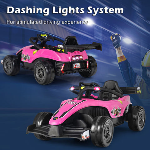 12V Kids Ride on Electric Formula Racing Car with Remote Control-Pink