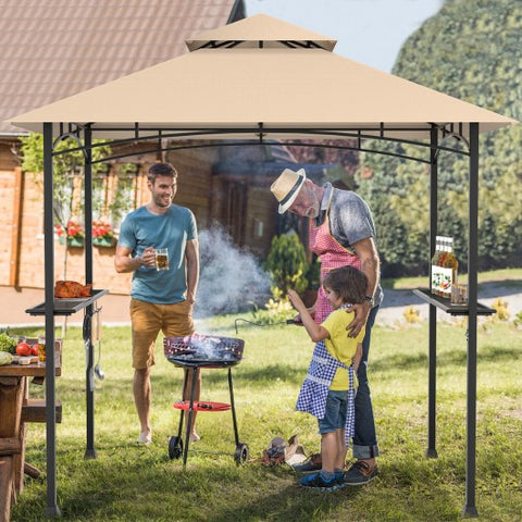 8 x 5 Feet 2-Tier BBQ Grill Gazebo Barbecue Canopy