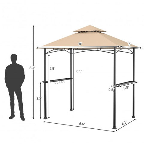 8 x 5 Feet 2-Tier BBQ Grill Gazebo Barbecue Canopy