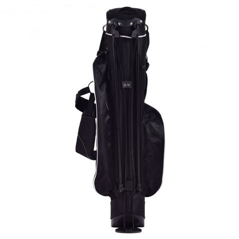 Golf Stand Cart Bag w/ 4 Way Divider Carry Organizer Pockets-Black